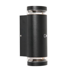 Buitenlamp | 2 lichts | Zwart met schemer schakelaar