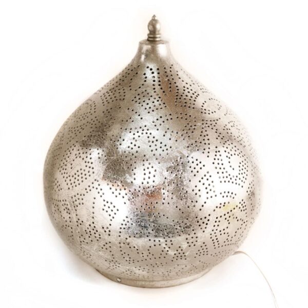 oosterse-metalen-tafellamp-o26cm-filigrain-onion-design-zilver-klein oosterse-metalen-tafellamp-o26cm-filigrain-onion-design-zilver-klein