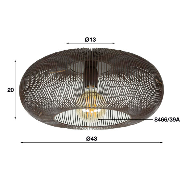 plafondlamp-copper-twist-zwart-nikkel-o-43cm plafondlamp-copper-twist-zwart-nikkel-o-43cm
