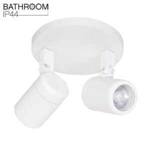 Ronde badkamer plafondspot 2 lichts wit