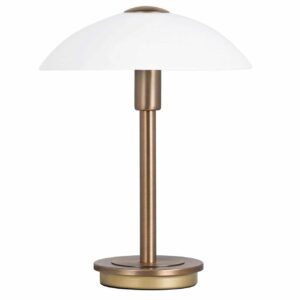 Touch tafellamp brons – Dimbaar, opaal glas, modern design