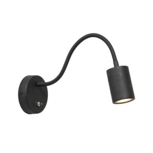 Verstelbare zwarte wandlamp upround flex | GU10 | led