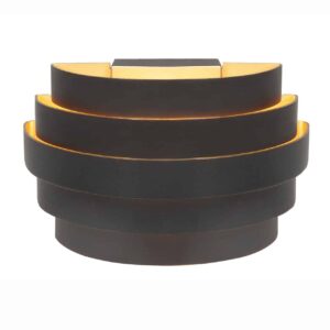 Wandlamp Scudo Zwart/Goud 20 cm – Luxe wandlamp met stijlvol up/down lichteffect