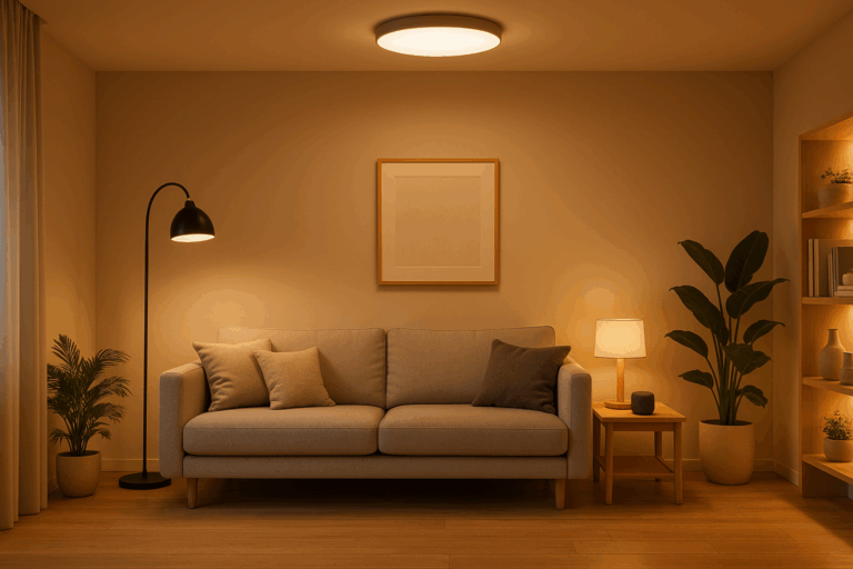 Woonkamer lampen slim combineren