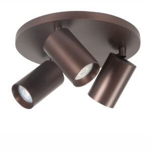 Ronde plafondspot Mila 3 lichts Cacao / bruin | GU10