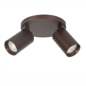 Moderne 2-lichts ronde plafondspot cacao / bruin  – richtbaar ontwerp